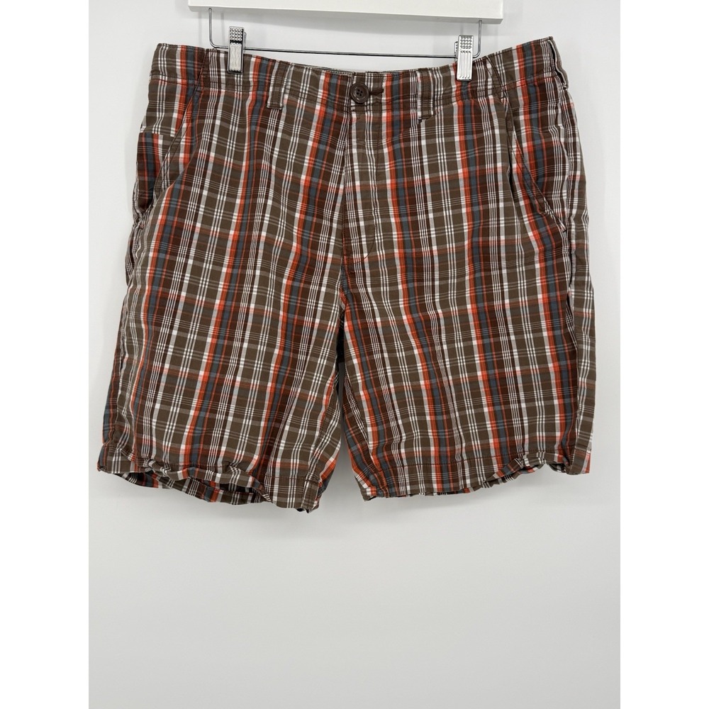 Cremieux Men's Brown/Tan Plaid Shorts 36